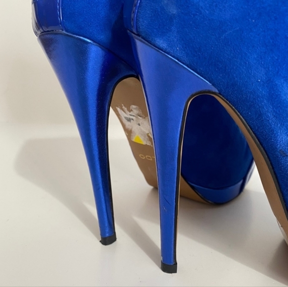 Aldo Korsen Booties Cobalt Blue Suede Stiletto 7 - Picture 6 of 9